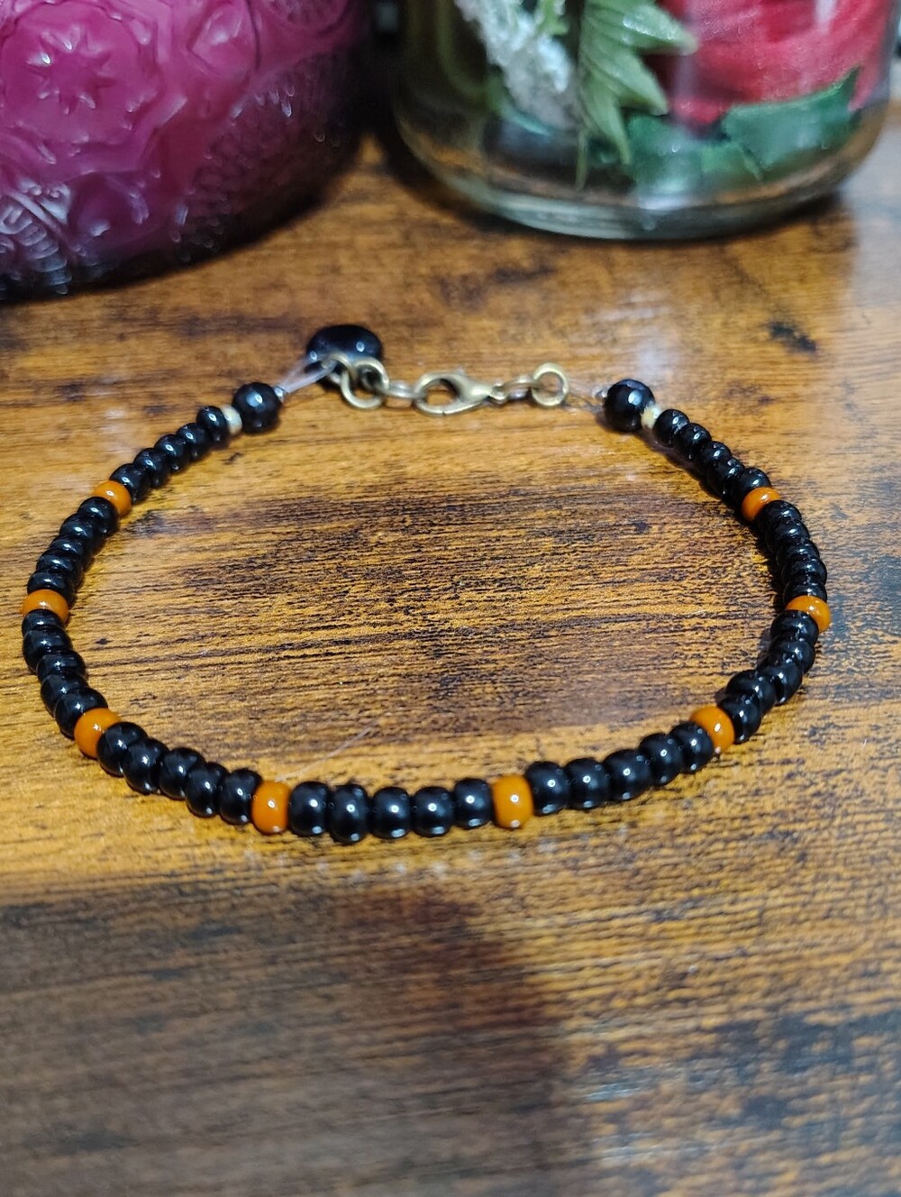 Black and Brown Men  Bead Bracelet,  Handmade Men's Jewelry